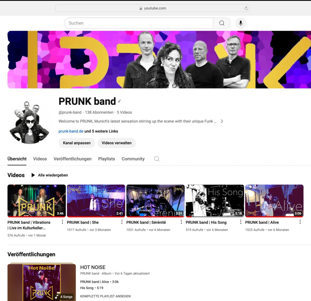 PRUNK at YouTube